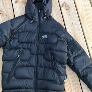 North Face Black Hooded Puffer Coat-Size Medium